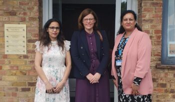 Alex Baker MP with Rajni Pathak, Operations Manger and Baljite Libra-Dhillon, Practice Business Manager at Jenner House Surgery