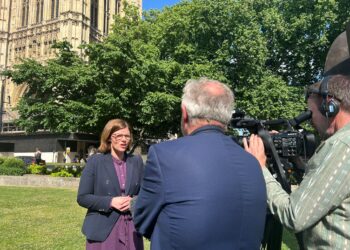 Alex Baker MP being interviewed by the BBC about the Defence Review