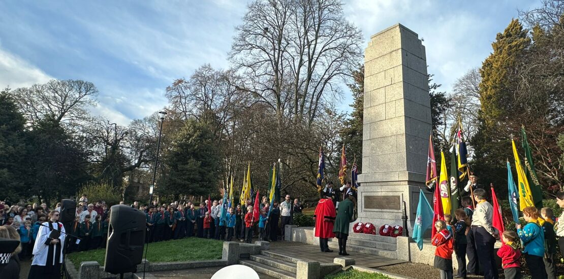 Alex Baker MP lays a wreath at the Cenotaph, Aldershot