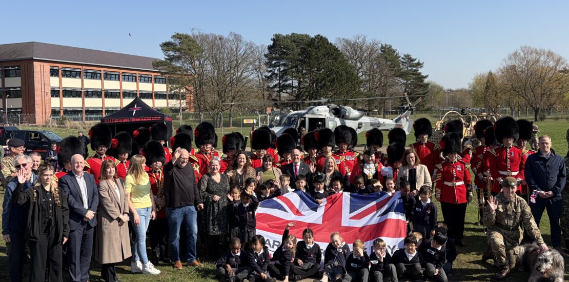 Children and troops start the 100 day countdown to national Armed Forces Day in Aldershot