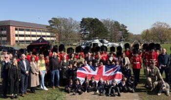 Children and troops start the 100 day countdown to national Armed Forces Day in Aldershot