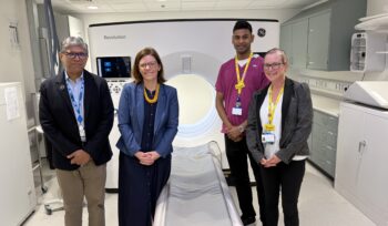 Alex Baker MP with the Slough Community Diagnostic Centre MRI team