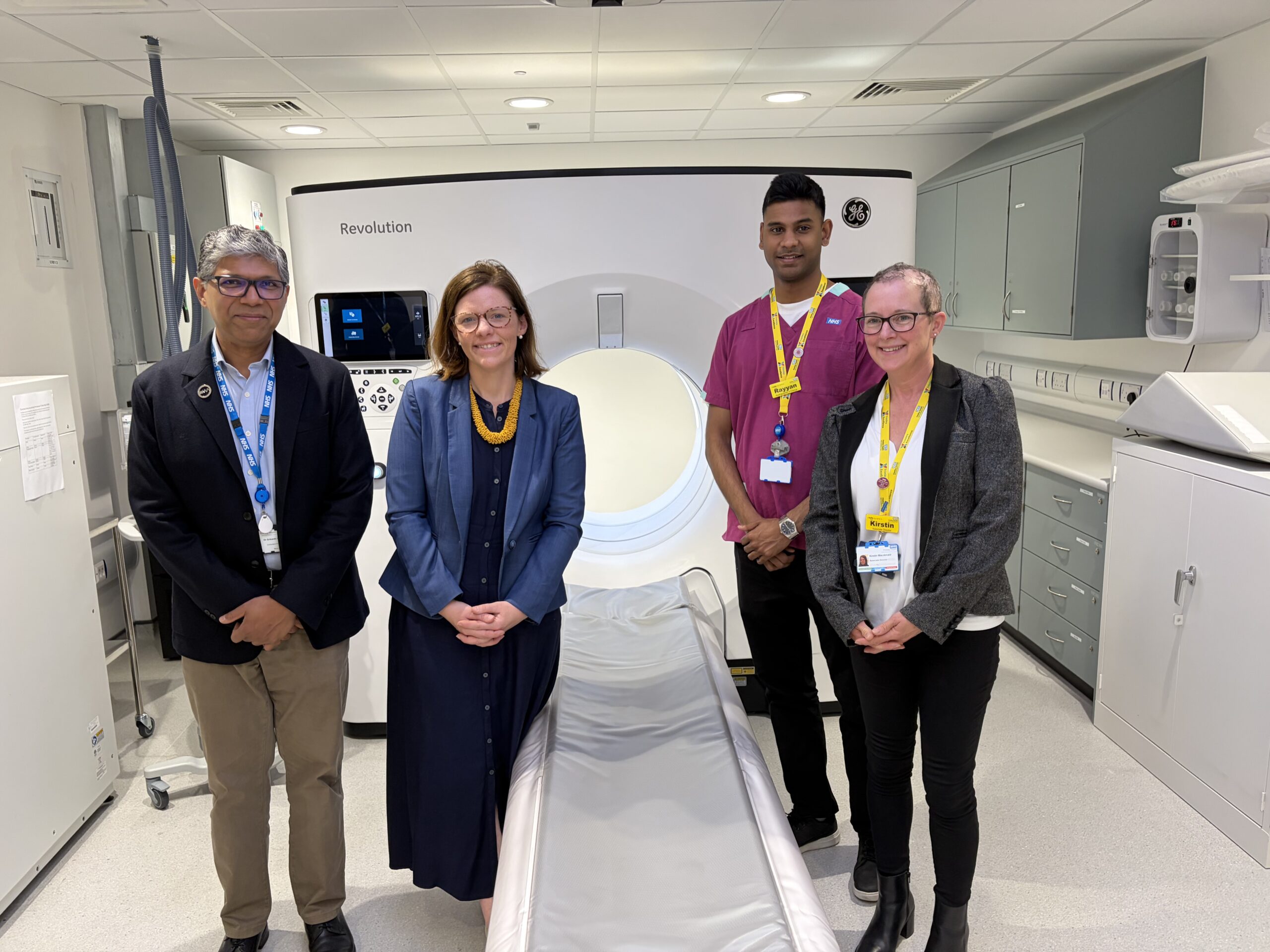 Alex Baker MP with the Slough Community Diagnostic Centre MRI team