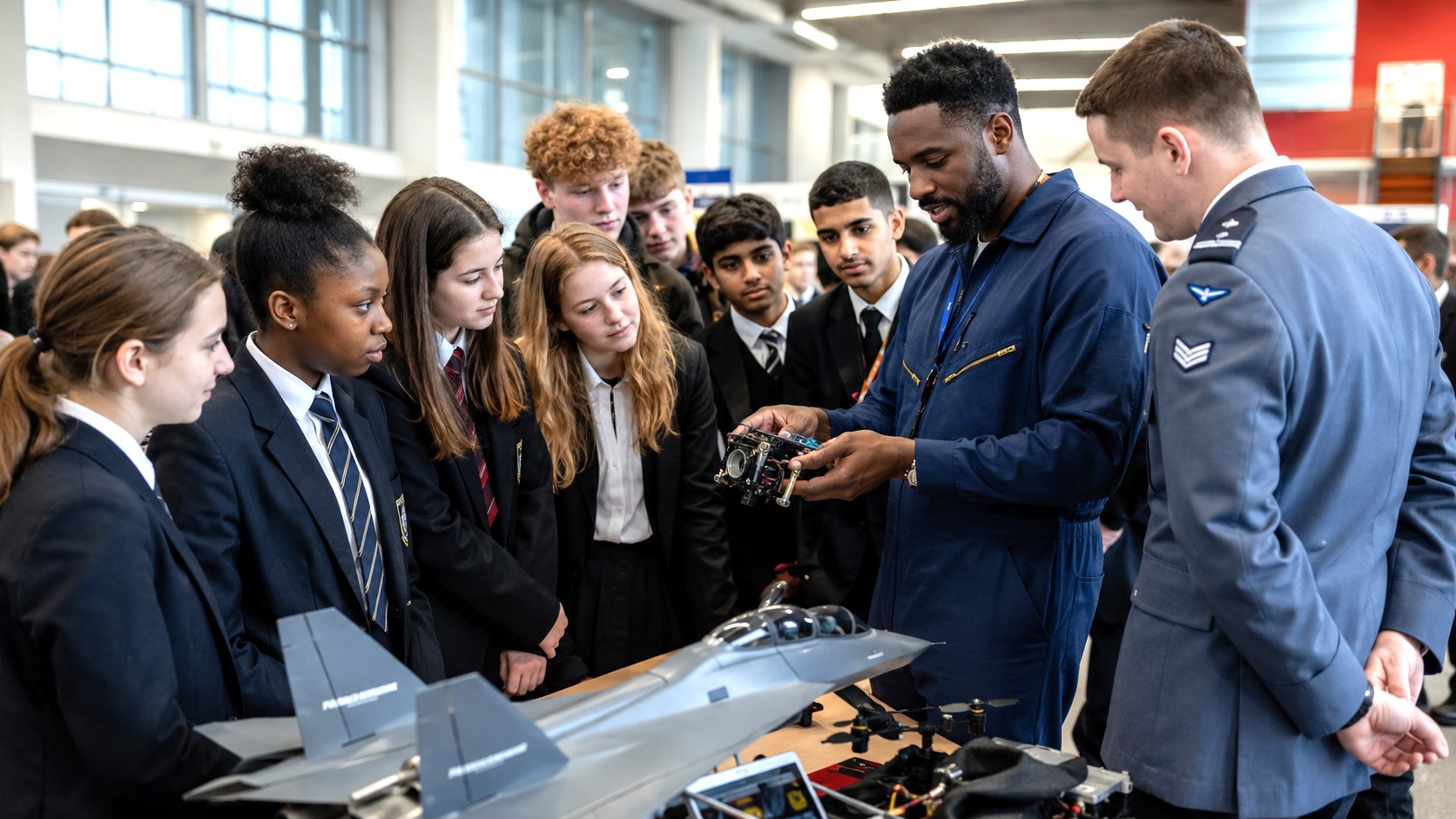 Students learn about engineering training for the aerospace sector